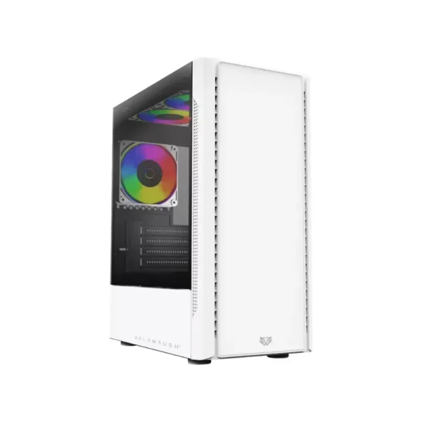 Balam Rush Gabinete Gamer NYX GI730 mATX Mini Torre 3 Fan RGB Blanco